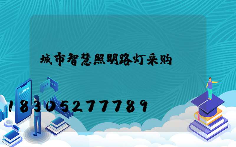 城市智慧照明路灯采购