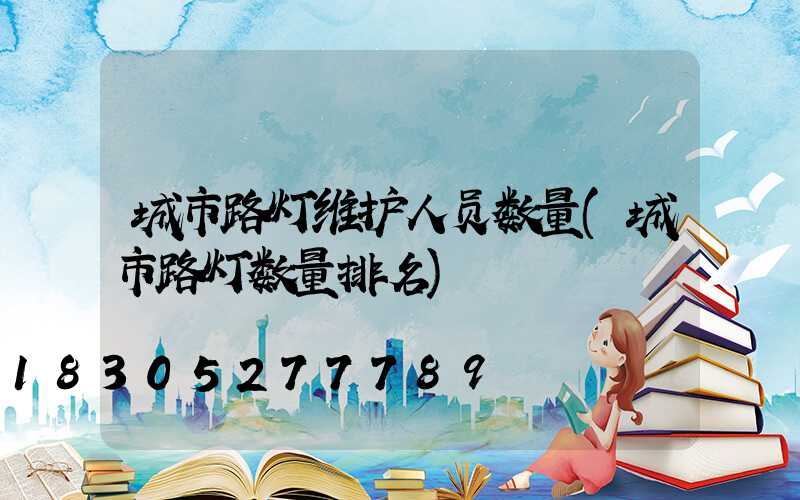 城市路灯维护人员数量(城市路灯数量排名)