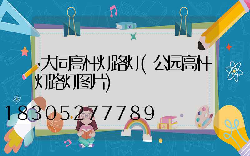 大同高杆灯路灯(公园高杆灯路灯图片)
