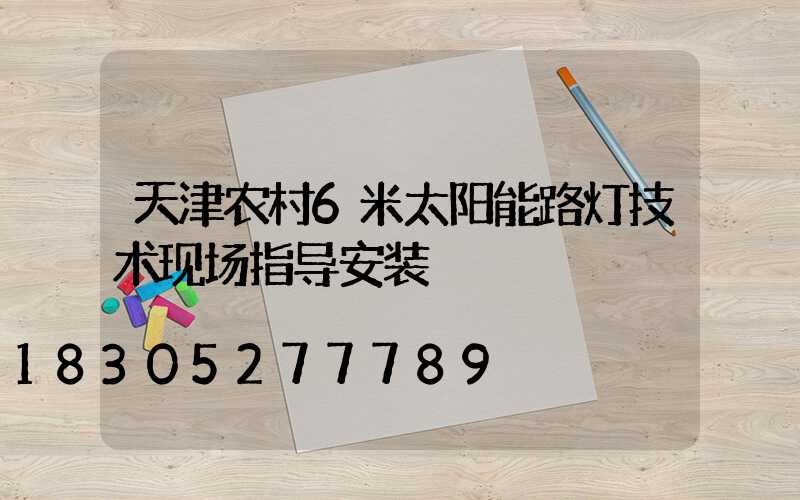 天津农村6米太阳能路灯技术现场指导安装