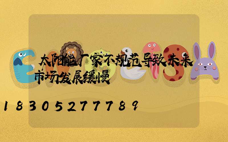 太阳能厂家不规范导致未来市场发展缓慢