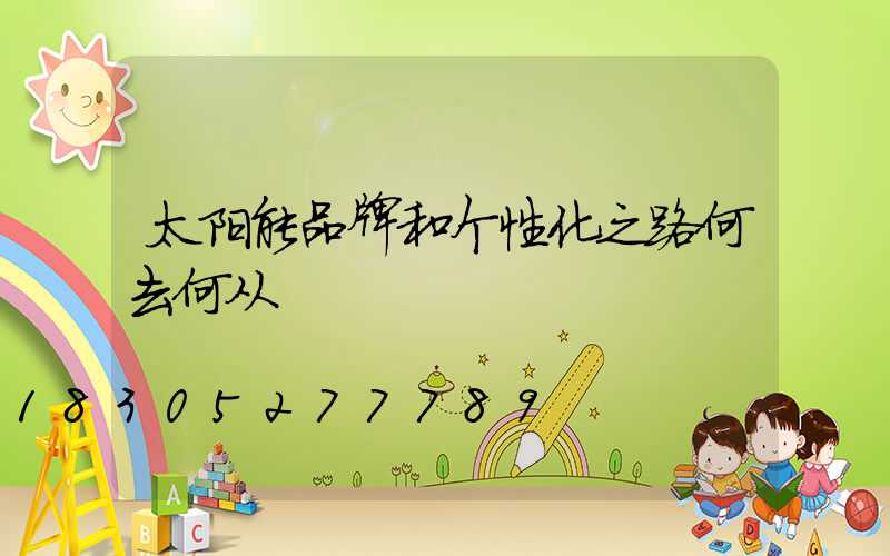 太阳能品牌和个性化之路何去何从