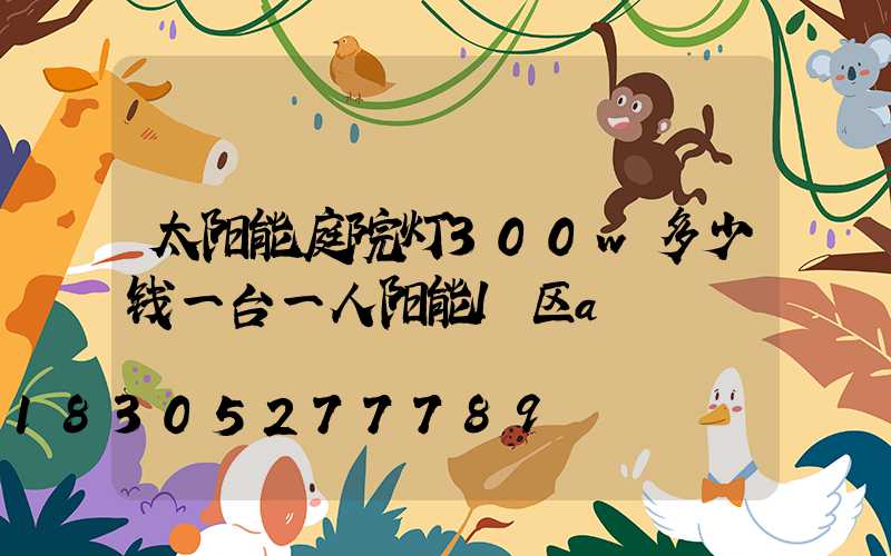 太阳能庭院灯300w多少钱一台一人阳能l区a