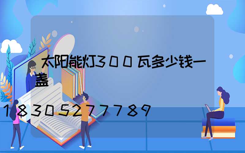 太阳能灯300瓦多少钱一盏