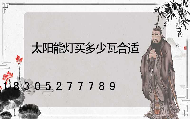 太阳能灯买多少瓦合适