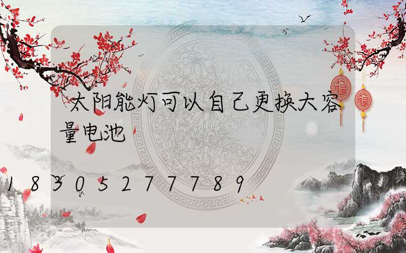 太阳能灯可以自己更换大容量电池