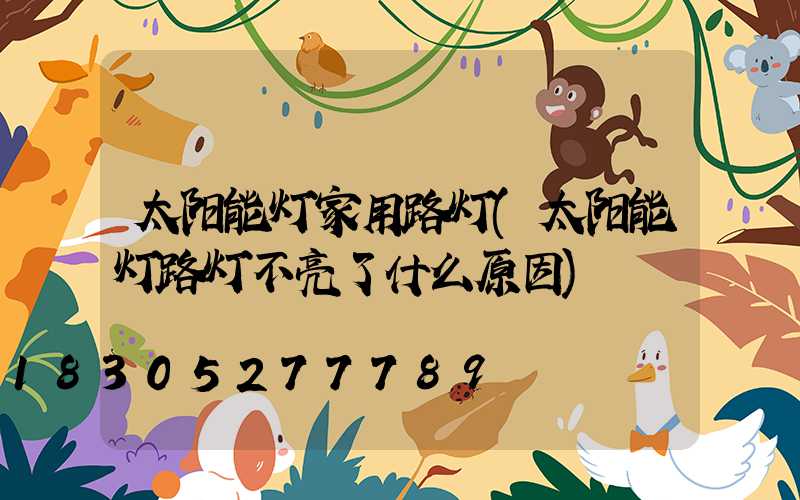 太阳能灯家用路灯(太阳能灯路灯不亮了什么原因)