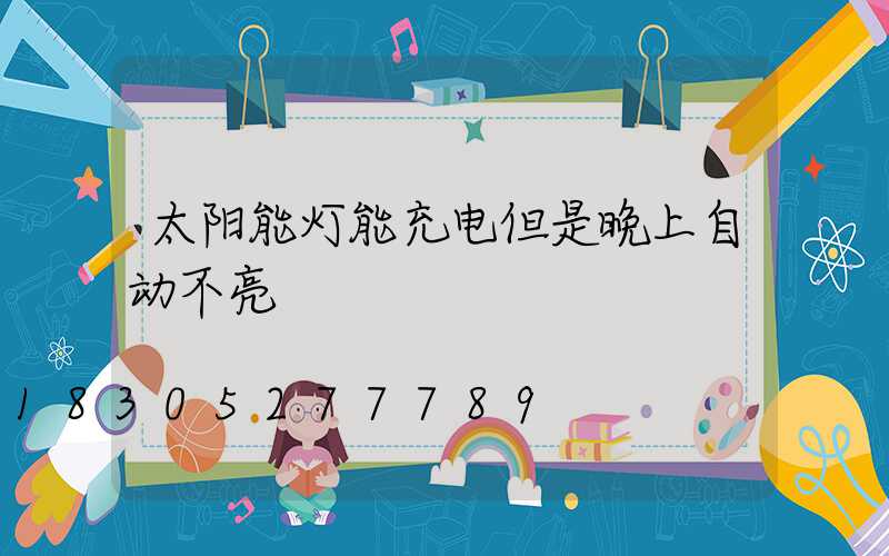 太阳能灯能充电但是晚上自动不亮
