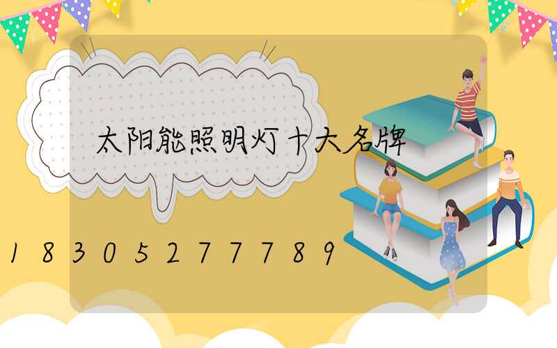 太阳能照明灯十大名牌