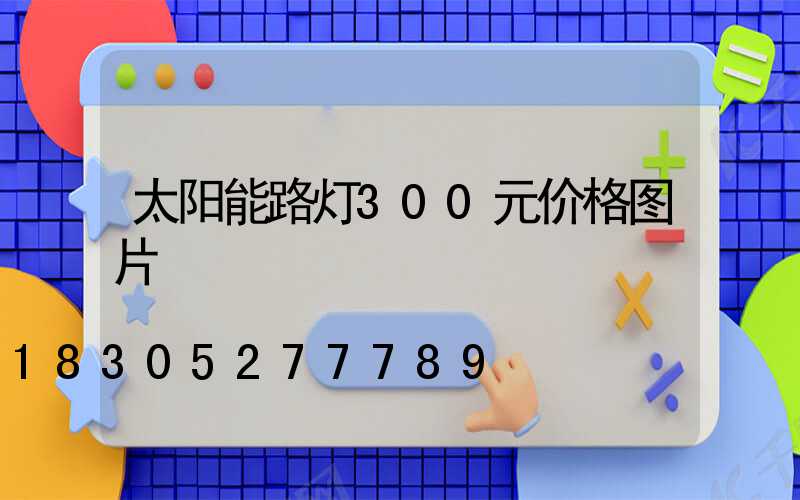 太阳能路灯300元价格图片