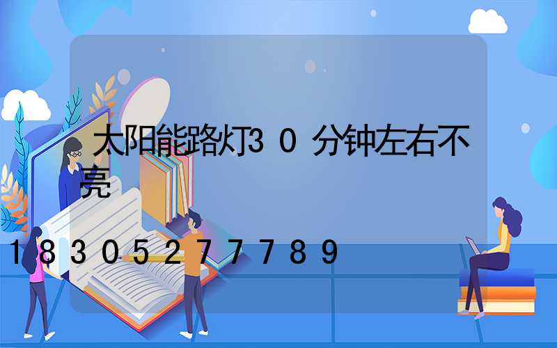 太阳能路灯30分钟左右不亮
