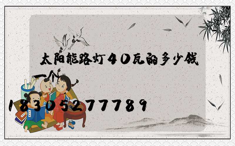 太阳能路灯40瓦的多少钱一个