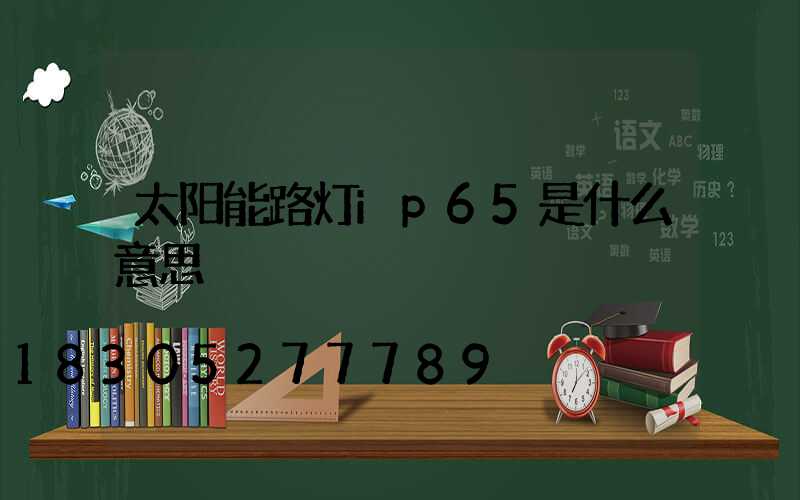 太阳能路灯ip65是什么意思