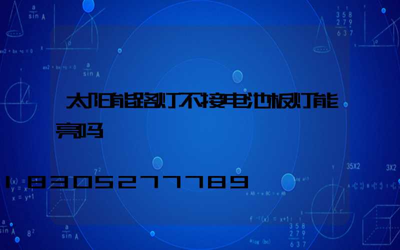 太阳能路灯不接电池板灯能亮吗
