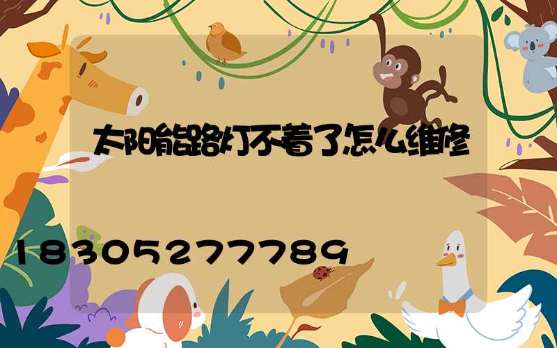太阳能路灯不着了怎么维修