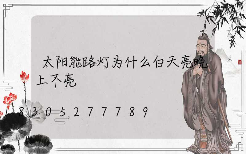 太阳能路灯为什么白天亮晚上不亮