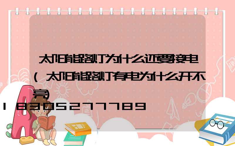 太阳能路灯为什么还要接电(太阳能路灯有电为什么开不亮)