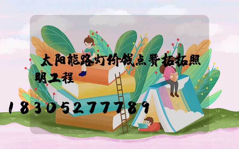 太阳能路灯价钱点赞拓拓照明工程
