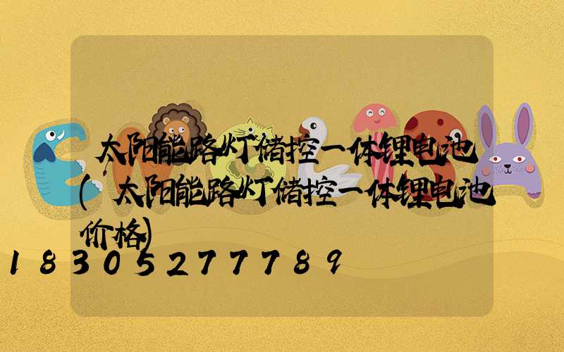 太阳能路灯储控一体锂电池(太阳能路灯储控一体锂电池价格)