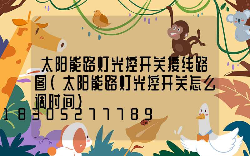 太阳能路灯光控开关接线路图(太阳能路灯光控开关怎么调时间)