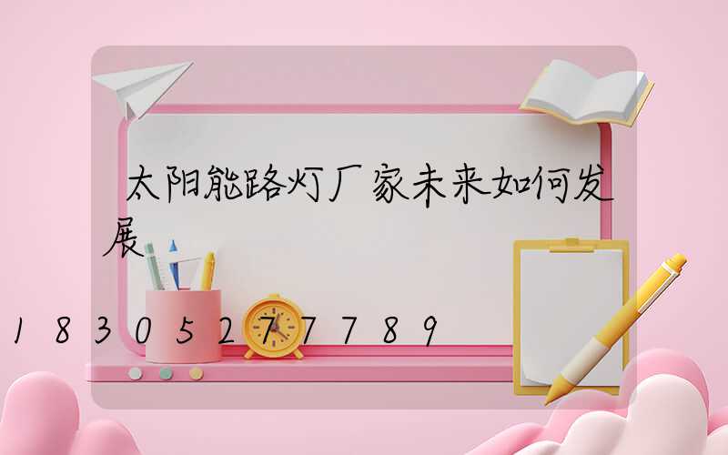 太阳能路灯厂家未来如何发展