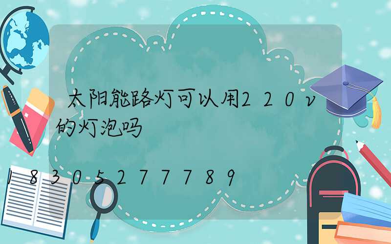 太阳能路灯可以用220v的灯泡吗