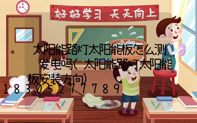 太阳能路灯太阳能板怎么测试发电吗(太阳能路灯太阳能板安装方向)