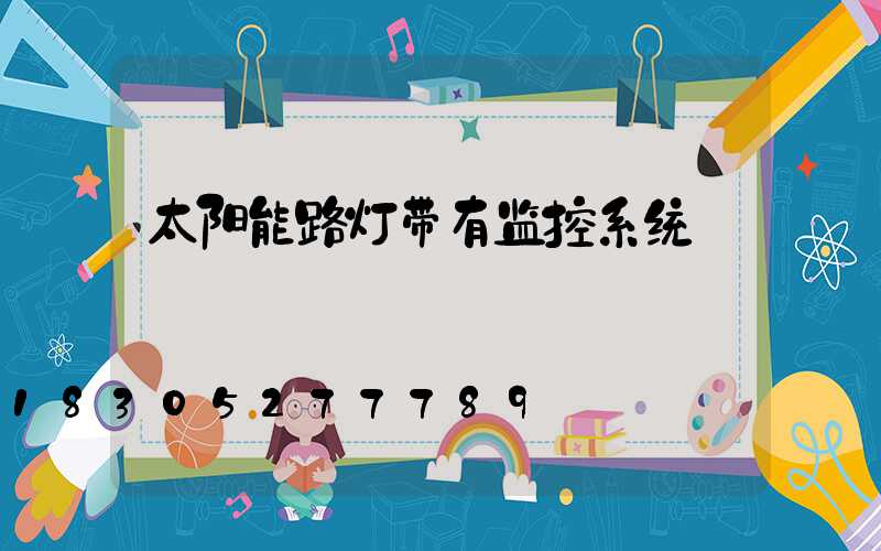 太阳能路灯带有监控系统