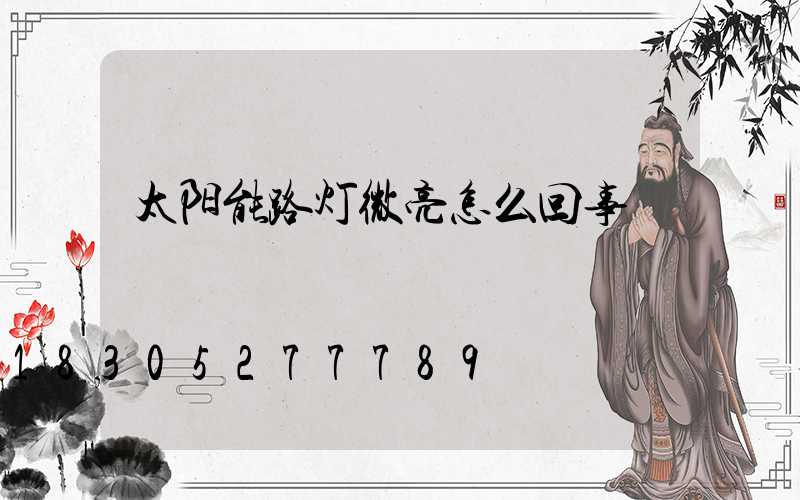 太阳能路灯微亮怎么回事