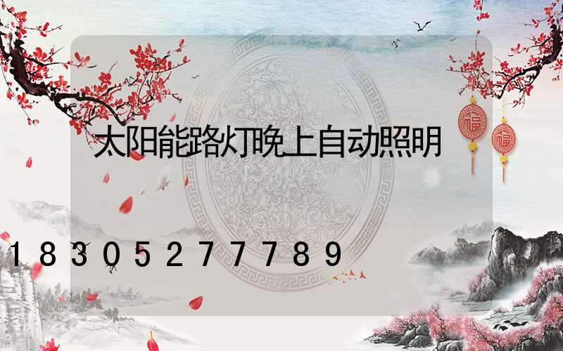 太阳能路灯晚上自动照明