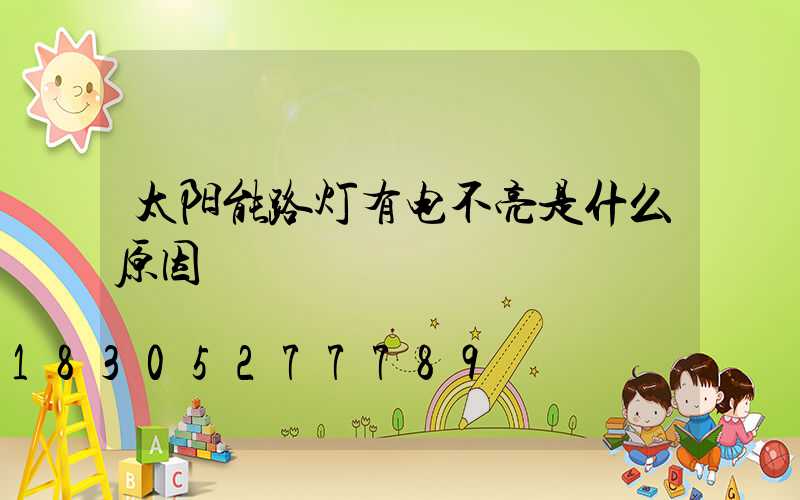 太阳能路灯有电不亮是什么原因