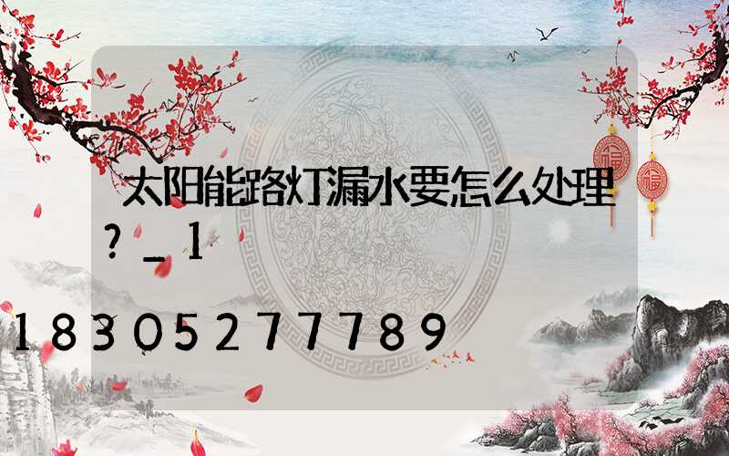 太阳能路灯漏水要怎么处理？_1