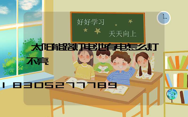 太阳能路灯电池有电怎么灯不亮