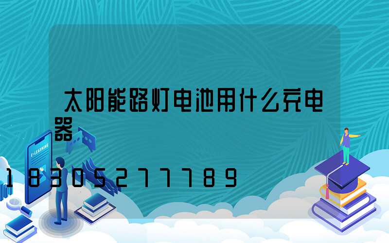 太阳能路灯电池用什么充电器