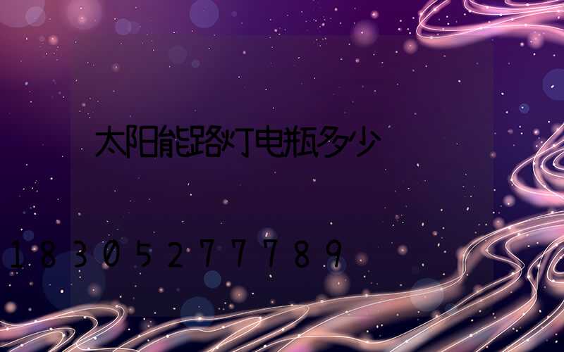 太阳能路灯电瓶多少钱