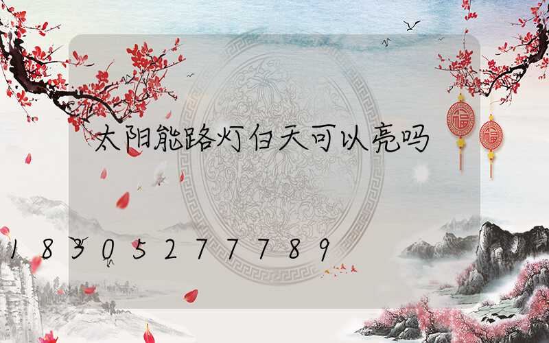 太阳能路灯白天可以亮吗