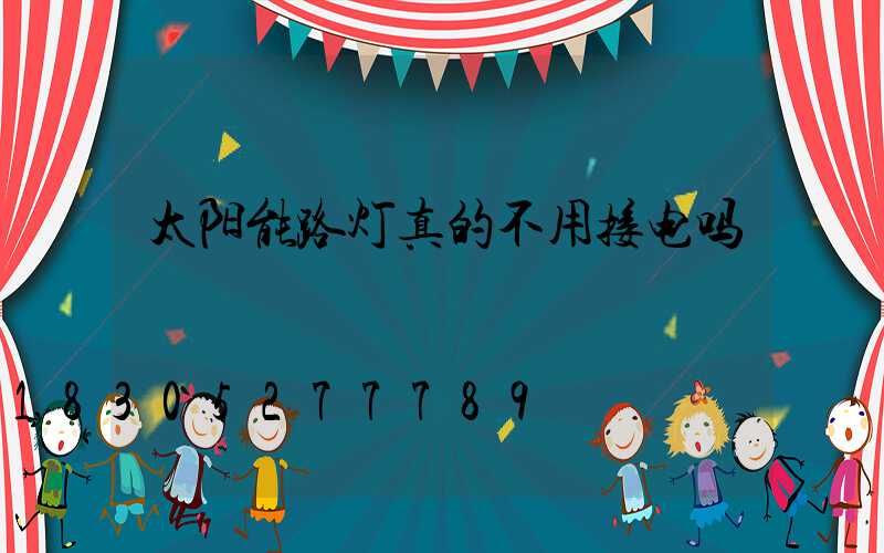 太阳能路灯真的不用接电吗