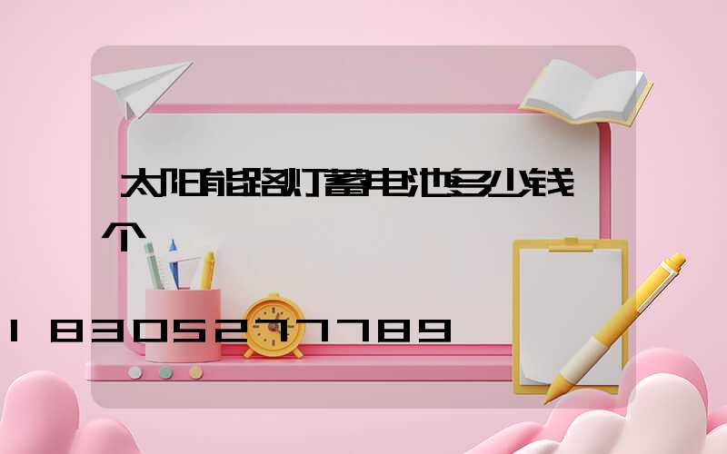 太阳能路灯蓄电池多少钱一个