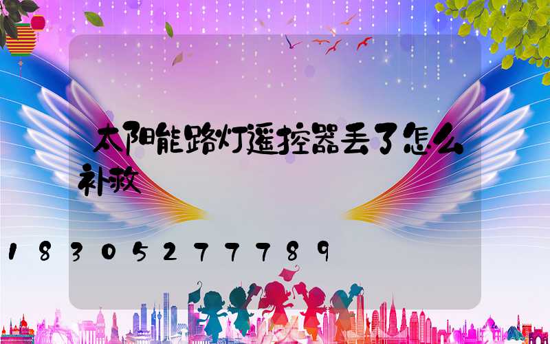 太阳能路灯遥控器丢了怎么补救