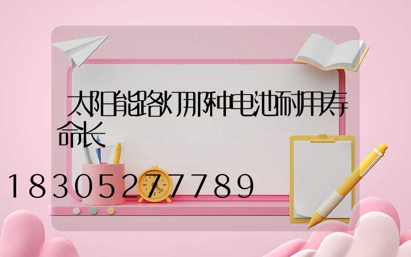 太阳能路灯那种电池耐用寿命长