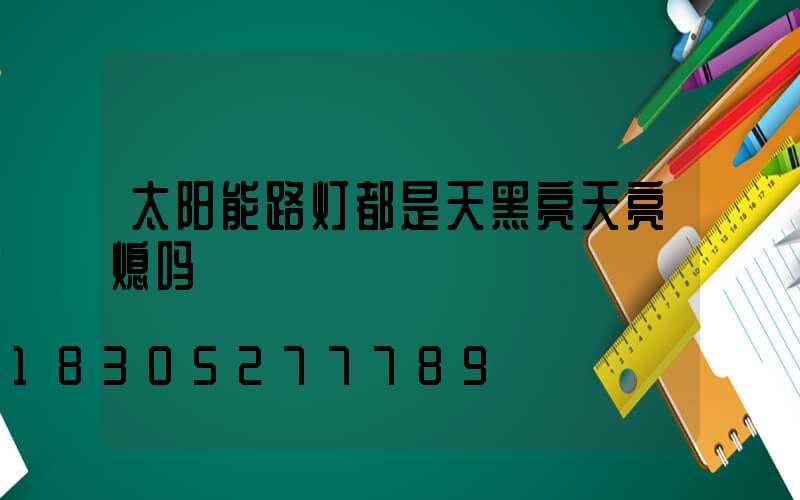 太阳能路灯都是天黑亮天亮熄吗