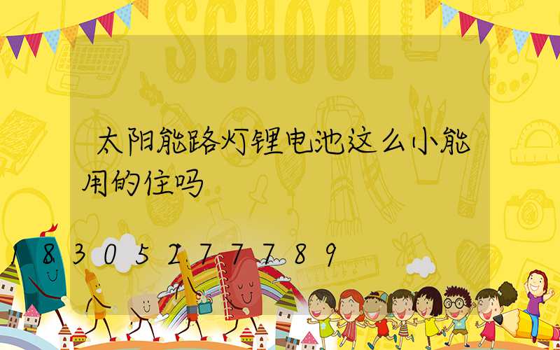 太阳能路灯锂电池这么小能用的住吗