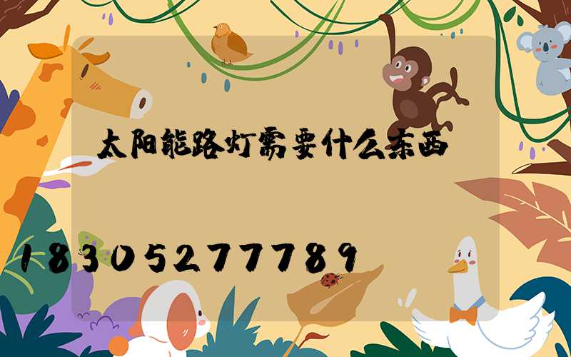 太阳能路灯需要什么东西