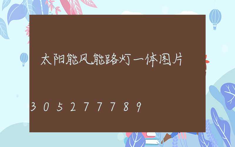太阳能风能路灯一体图片
