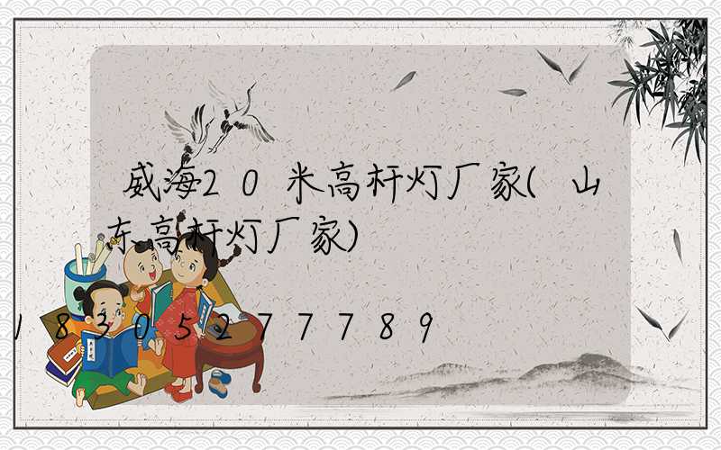 威海20米高杆灯厂家(山东高杆灯厂家)