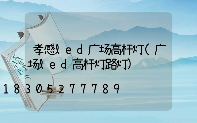 孝感led广场高杆灯(广场led高杆灯路灯)