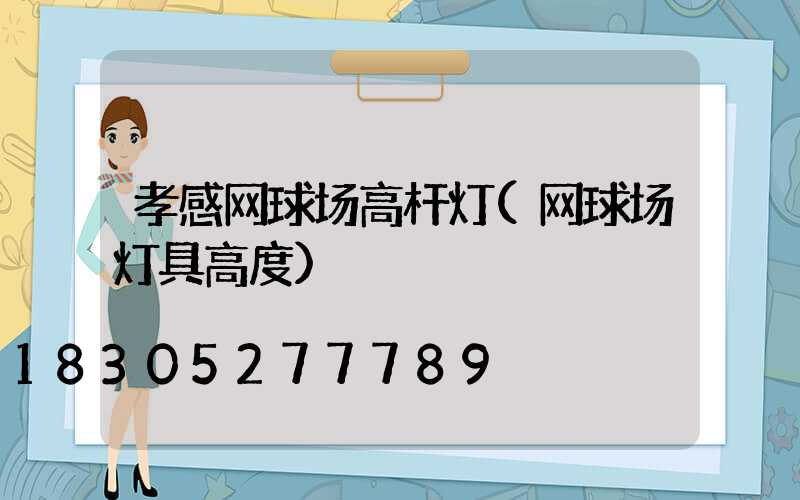 孝感网球场高杆灯(网球场灯具高度)