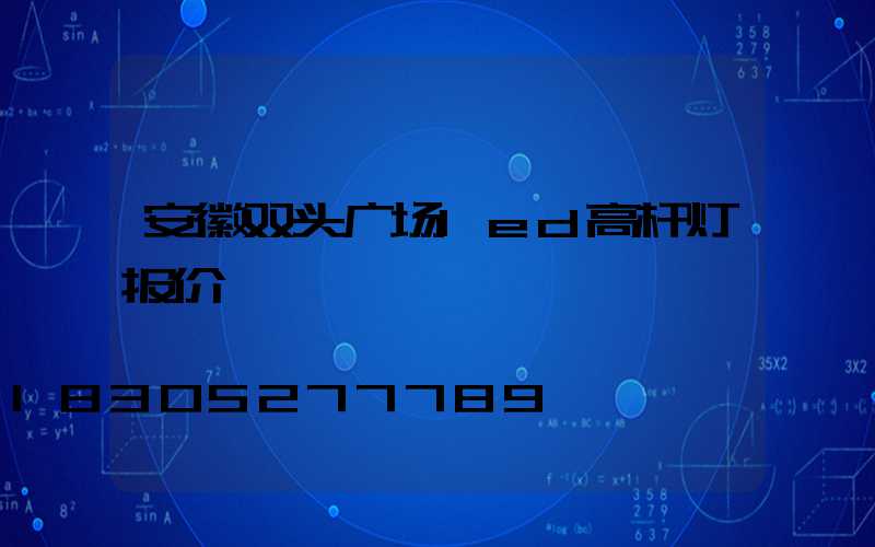 安徽双头广场led高杆灯报价