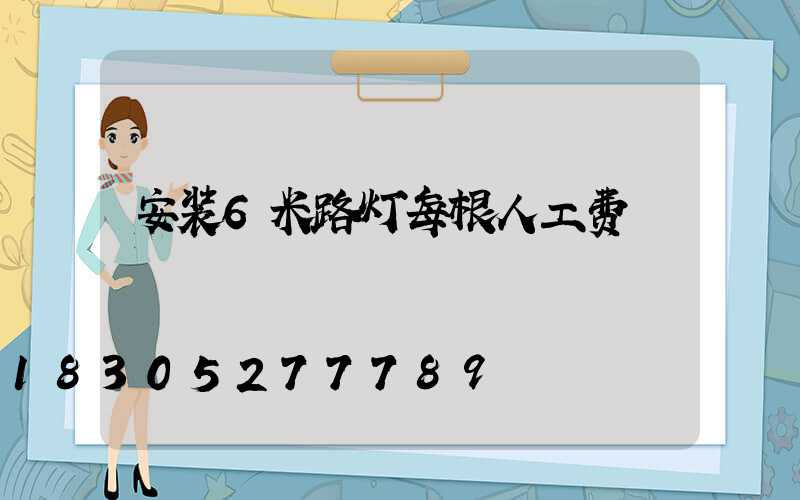 安装6米路灯每根人工费