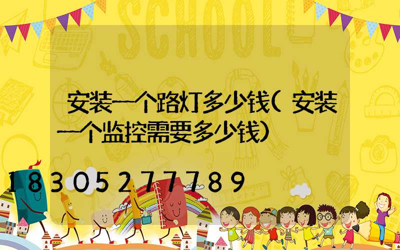安装一个路灯多少钱(安装一个监控需要多少钱)